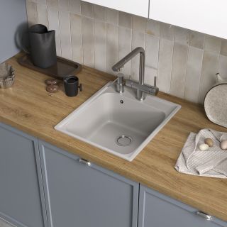 Мойка кухонная Reflexion Quadra 43-GR RF0243GR серый